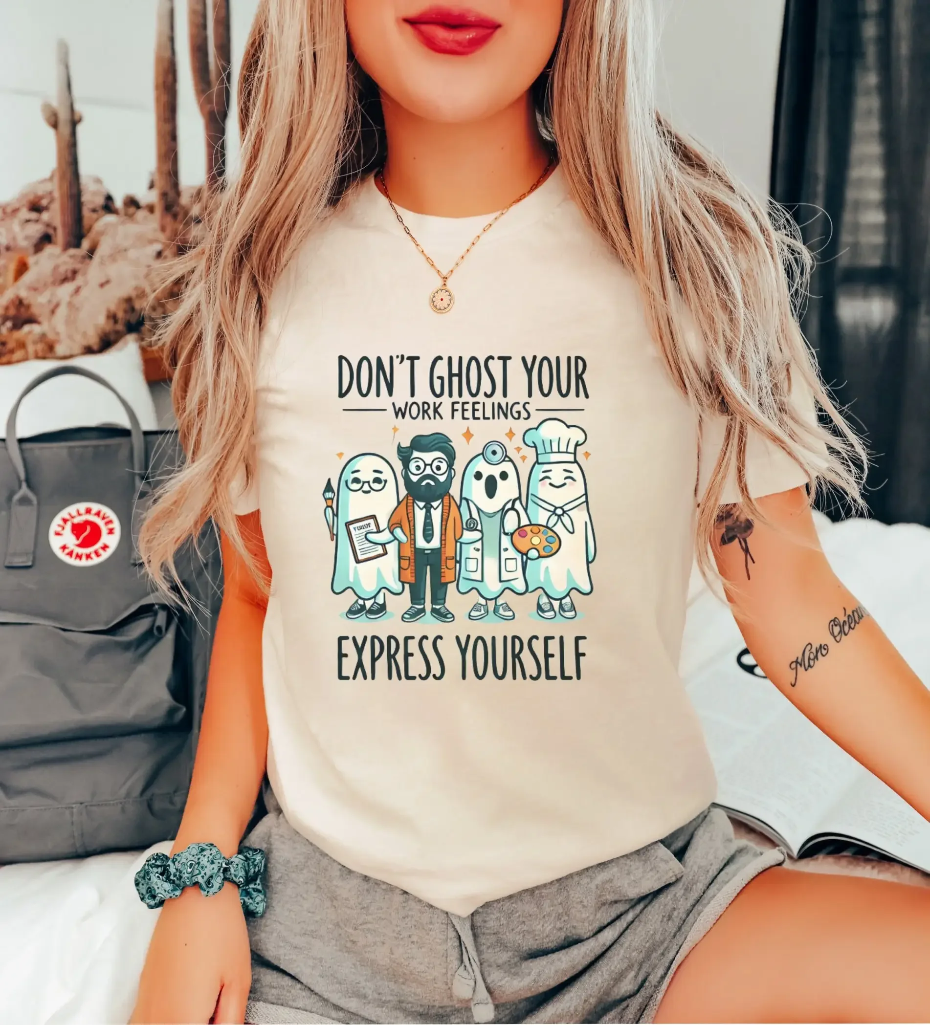 Health Wellness Mental Health - Work Feelings T Shirt Ghost Mental