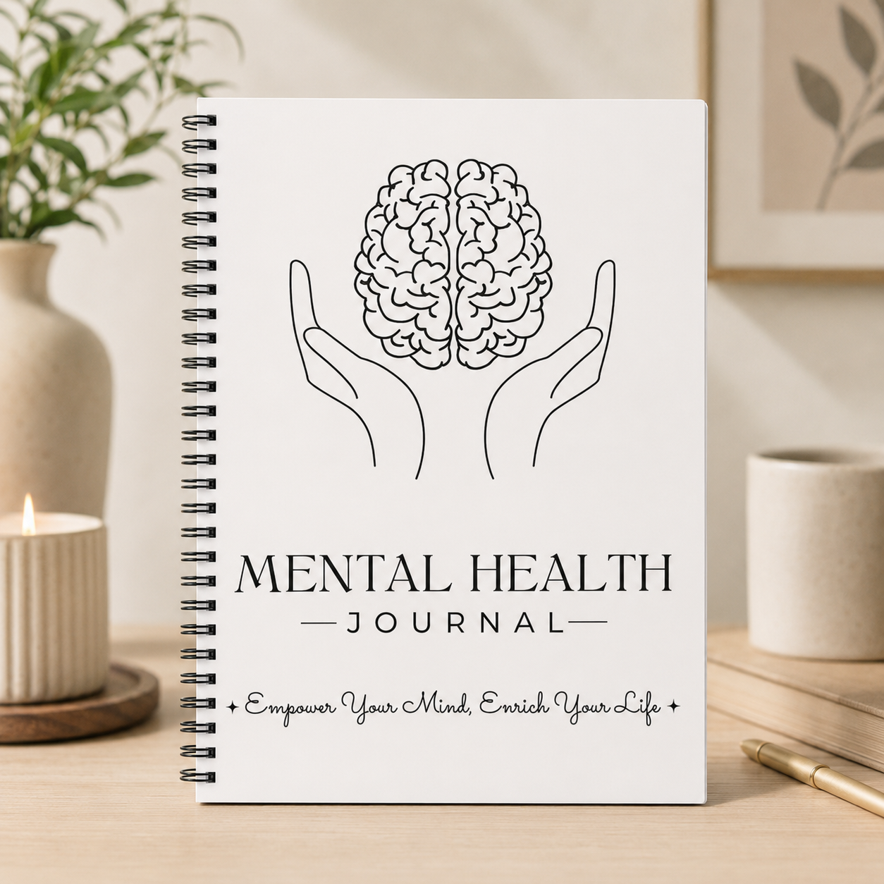 Health Wellness Mental Health - Mental Health Journal Bundle Self Care