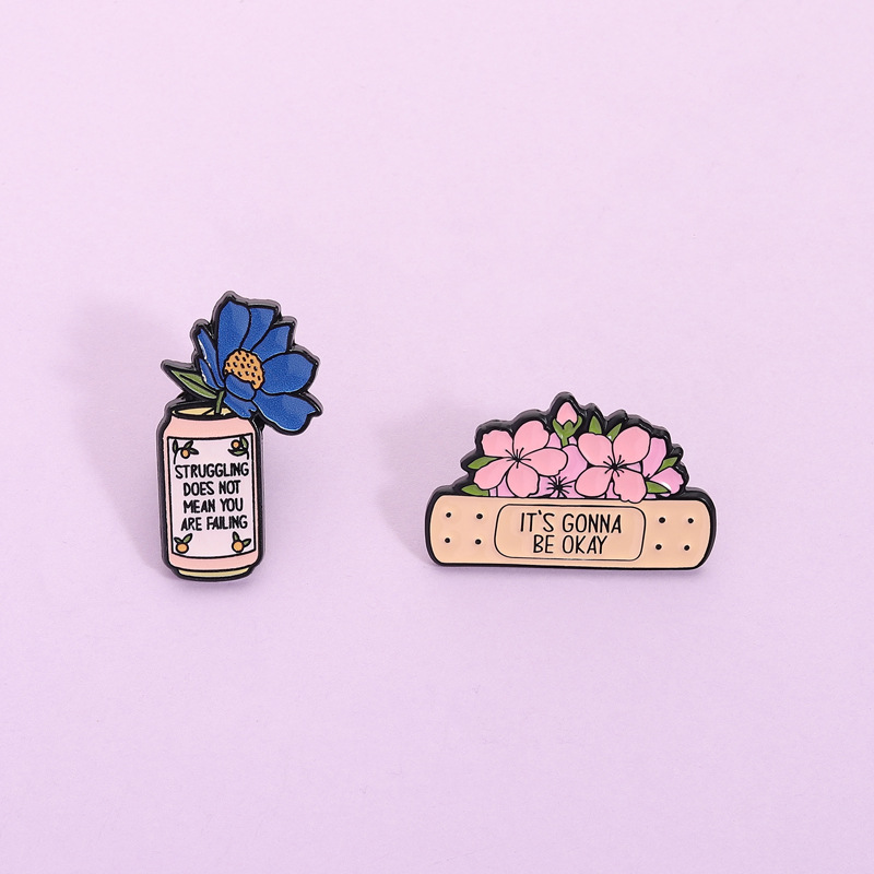 Mental Health Wellness Quotes - 2Pcs Mental Health Enamel Pin Set