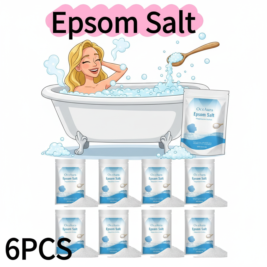 Bath Salts Magnesium - 6PCS*30g Salt Magnesium Sulfate Moisturizing Exfoliating