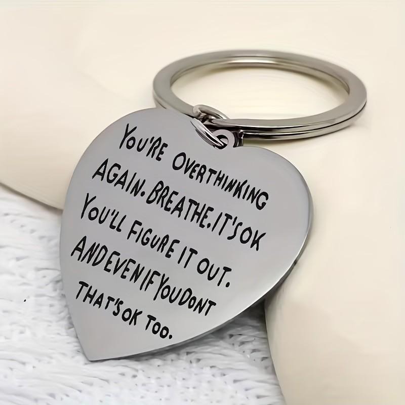 Heart-shaped engraved keyring  - مراجعة Mental Health Wellness Quotes وسعره