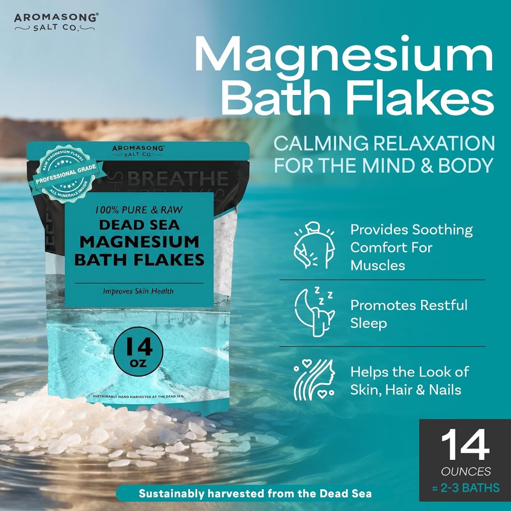 Dead Sea Magnesium Flakes for  - مراجعة Bath Salts Magnesium وسعره