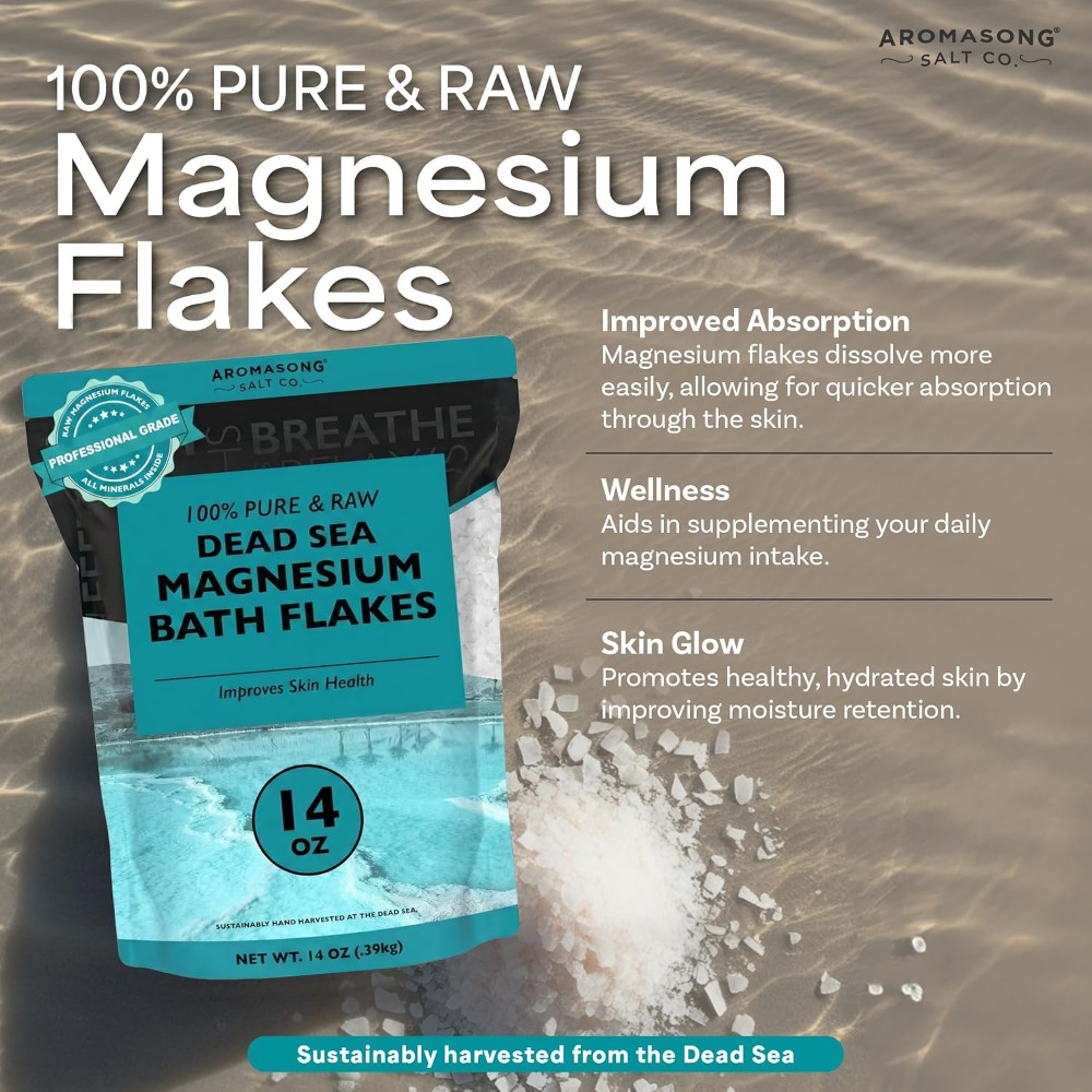 Dead Sea Magnesium Flakes for  - مراجعة Bath Salts Magnesium وسعره