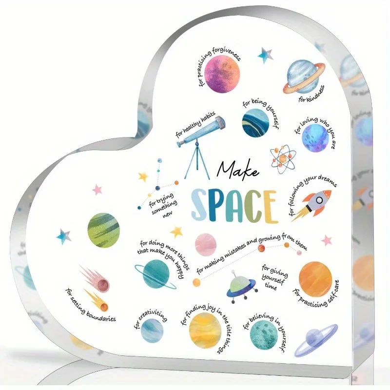 Acrylic Heart Mental Health De - مراجعة Health Wellness Mental Health وسعره
