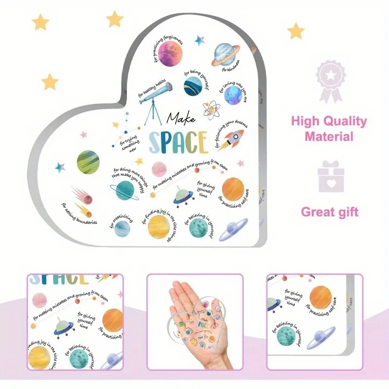 Acrylic Heart Mental Health De - مراجعة Health Wellness Mental Health وسعره
