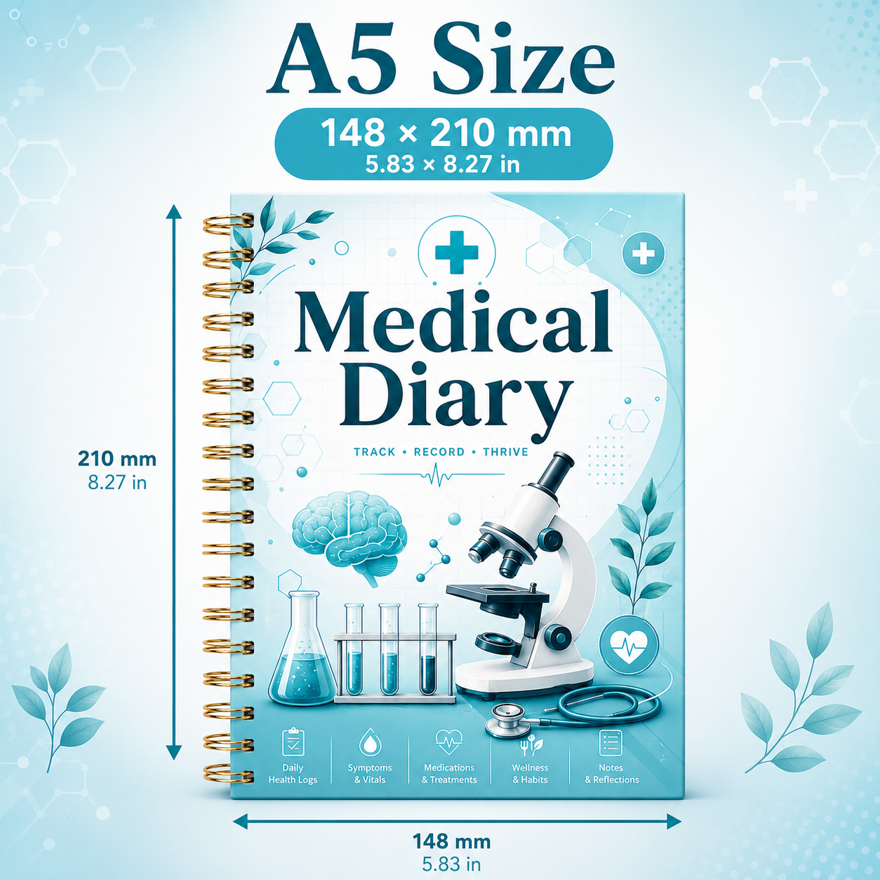 Medical Diary A5 Spiral Health - مراجعة Health Wellness Login وسعره