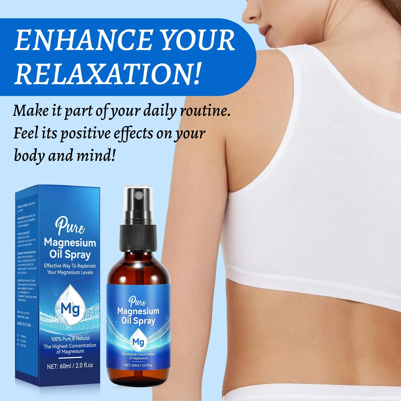 Magnesium Body Oil Spray 60ml  - مراجعة Bath Salts Magnesium وسعره