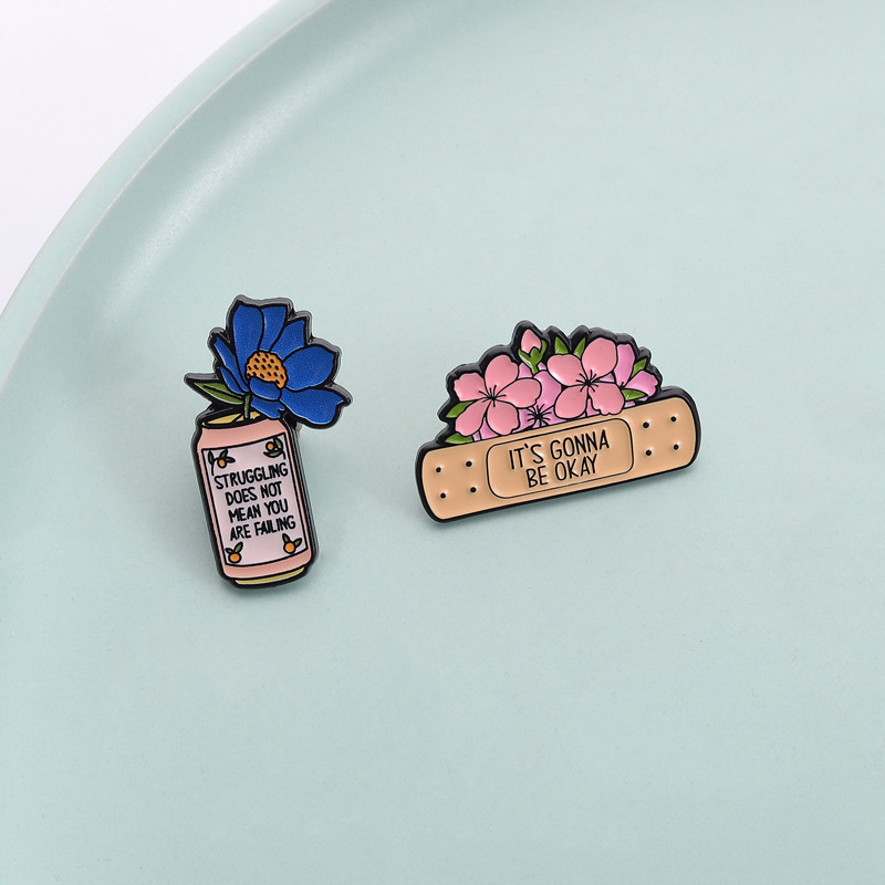2Pcs Mental Health Enamel Pin  - مراجعة Mental Health Wellness Quotes وسعره