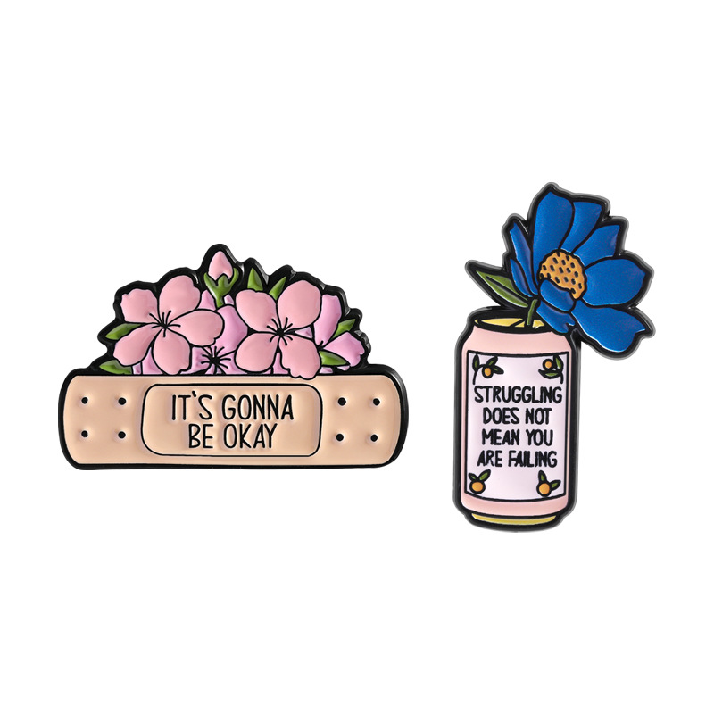 2Pcs Mental Health Enamel Pin  - مراجعة Mental Health Wellness Quotes وسعره