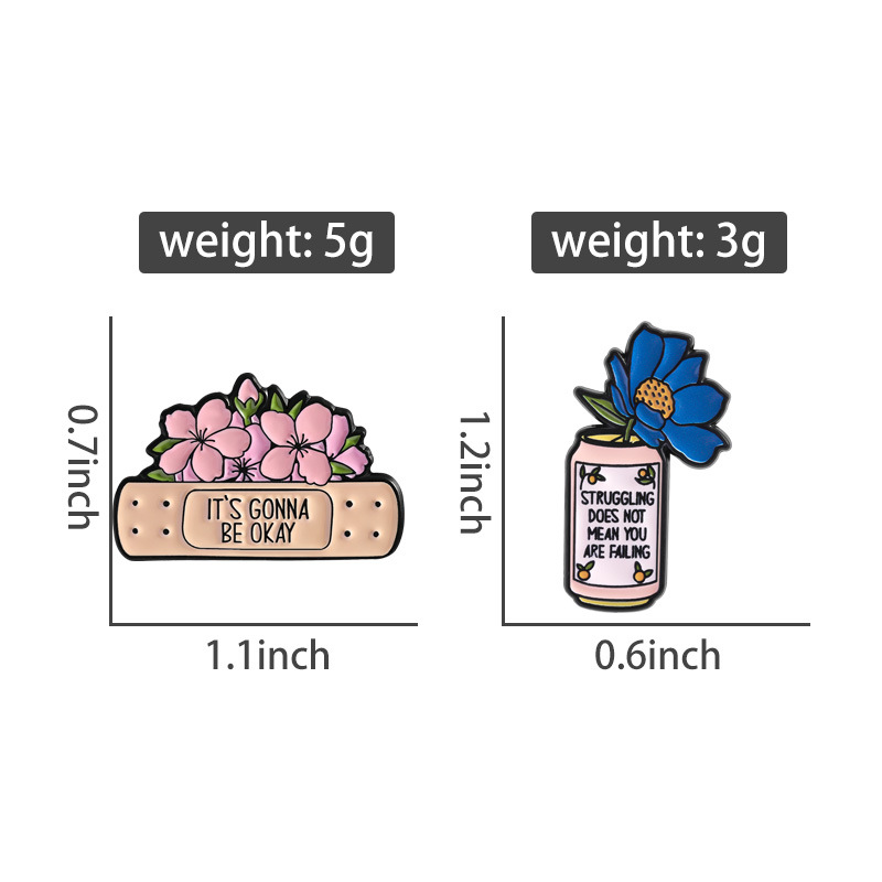 2Pcs Mental Health Enamel Pin  - مراجعة Mental Health Wellness Quotes وسعره