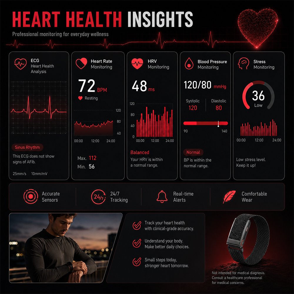 Smart Health Bracelet ECG HRV  - مراجعة Health Wellness Activities وسعره